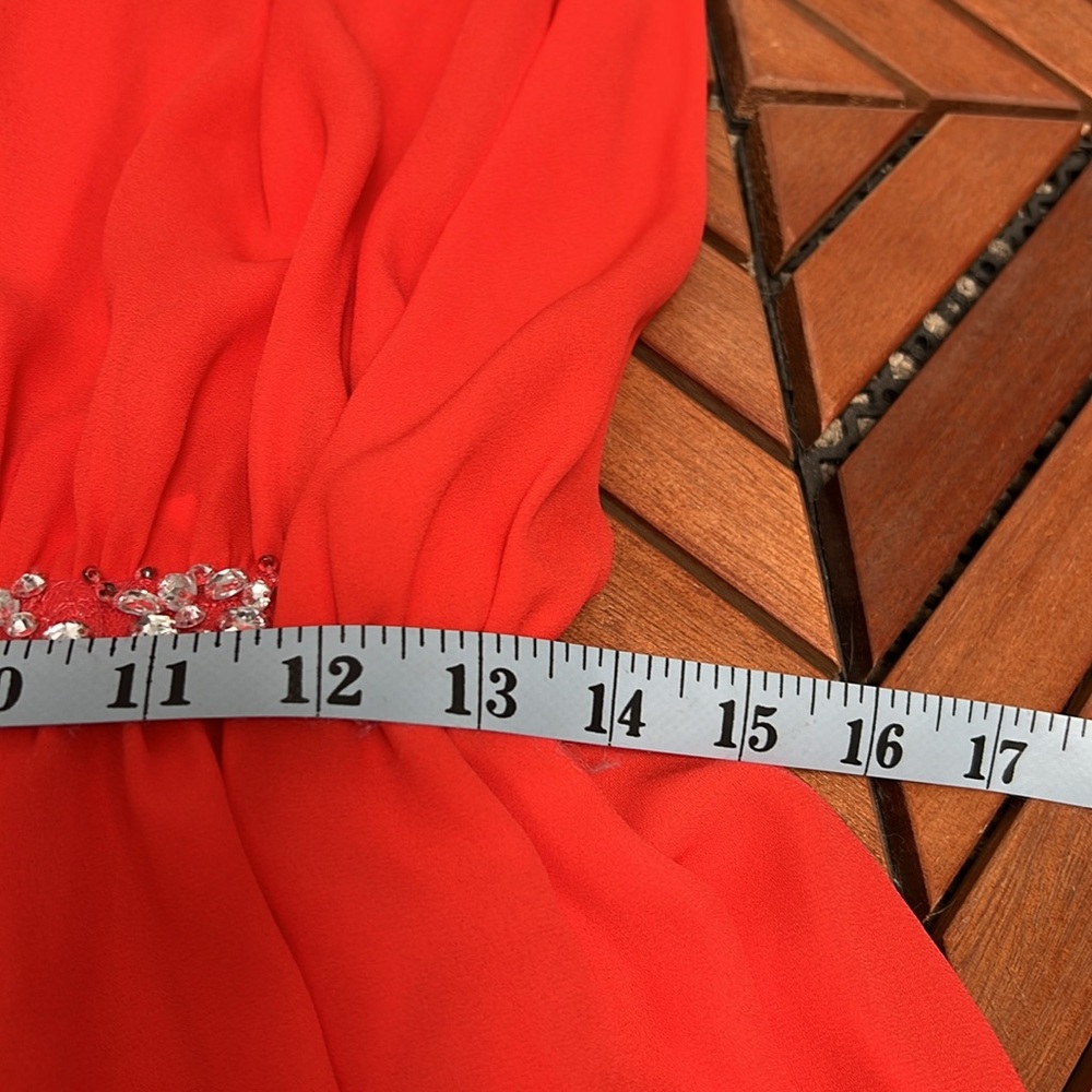 ASOS Bright Red Maxi Dress with Embellished Waist - Picture 14 of 16